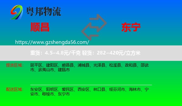 顺昌县到东宁市物流专线