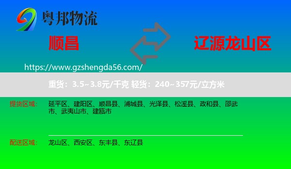 顺昌县到龙山区物流专线