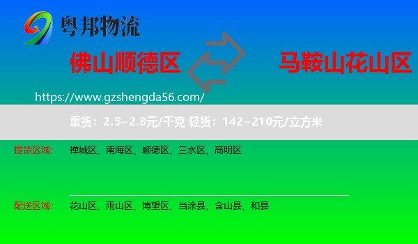 顺德区到花山区物流专线