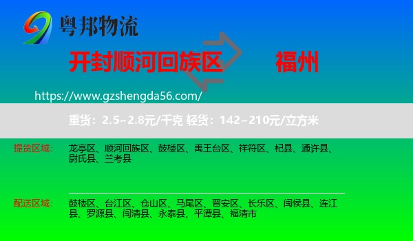 顺河回族区到福州专线