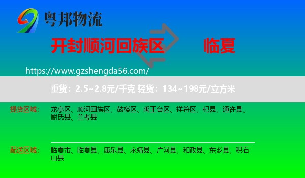 顺河回族区到临夏物流专线