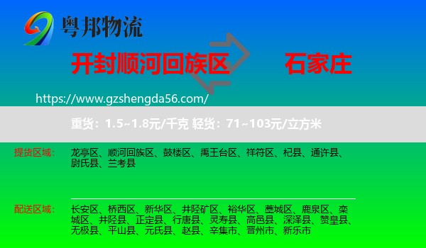 顺河回族区到石家庄专线