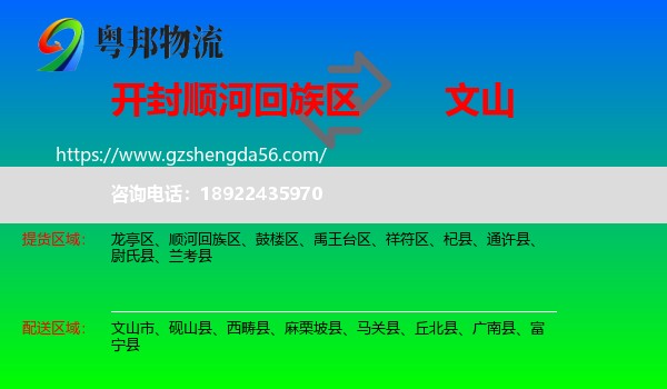 顺河回族区到文山物流专线
