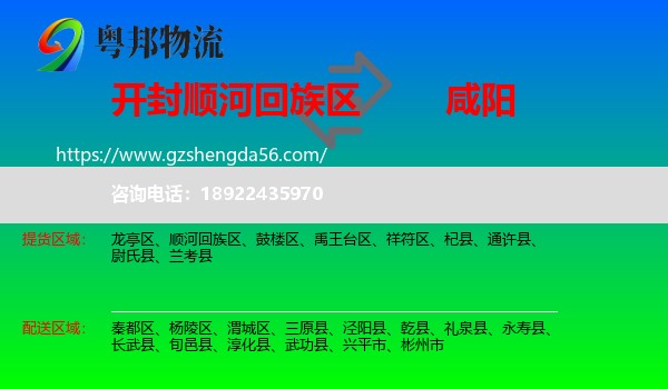 顺河回族区到咸阳物流专线