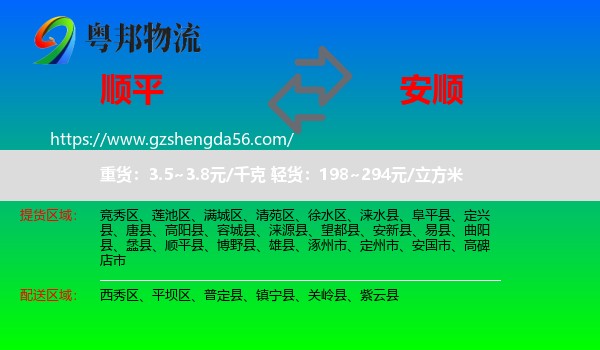 顺平县到安顺物流