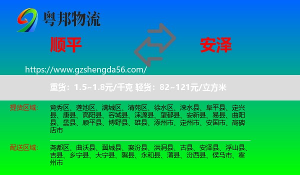 顺平县到安泽县物流专线