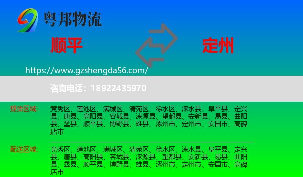 顺平县到定州市物流专线