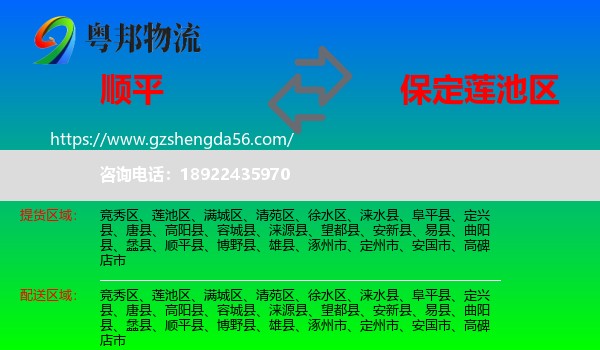 顺平县到莲池区物流专线