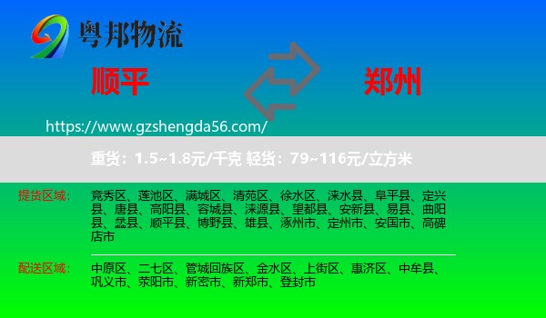 顺平县到郑州专线