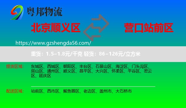 顺义区到站前区物流专线