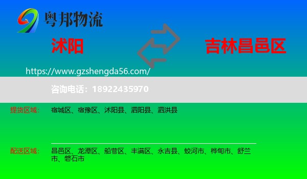 沭阳县到昌邑区物流专线