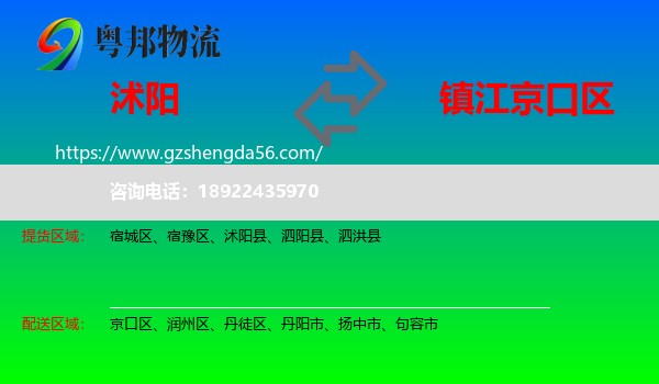 沭阳县到京口区物流专线