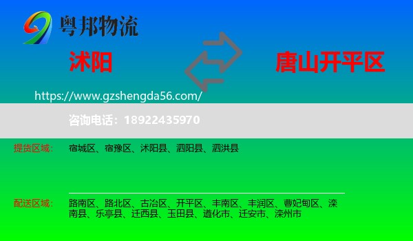 沭阳县到开平区物流专线