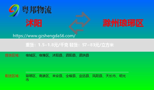 沭阳县到琅琊区物流专线