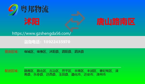 沭阳县到路南区物流专线
