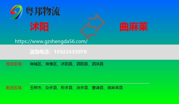 沭阳县到曲麻莱县物流专线