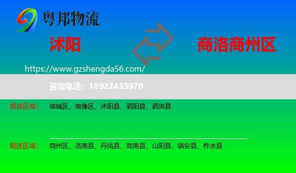 沭阳县到商州区物流专线