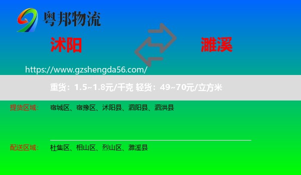 沭阳县到濉溪县物流专线