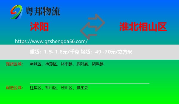 沭阳县到相山区物流专线