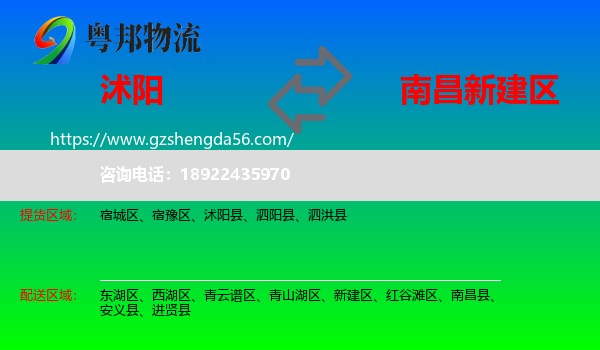 沭阳县到新建区物流专线