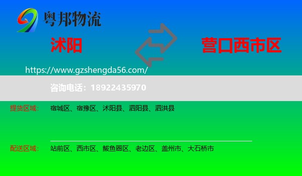 沭阳县到西市区物流专线