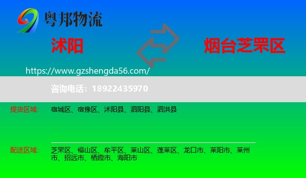 沭阳县到芝罘区物流专线