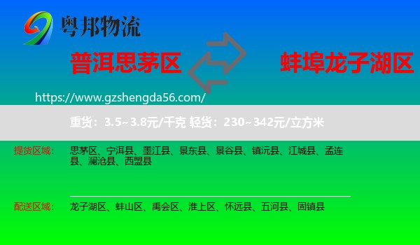 思茅区到龙子湖区物流专线