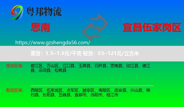 思南县到伍家岗区物流专线