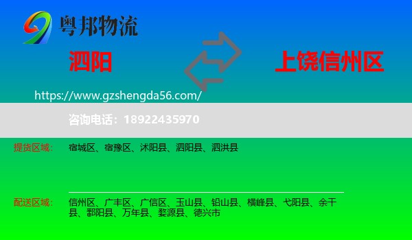 泗阳县到信州区物流专线