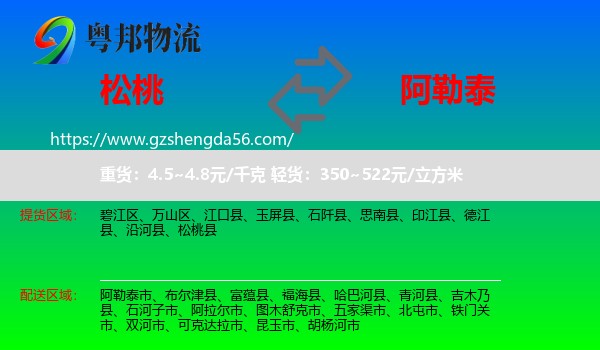 松桃县到阿勒泰物流专线