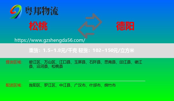 松桃县到德阳物流专线