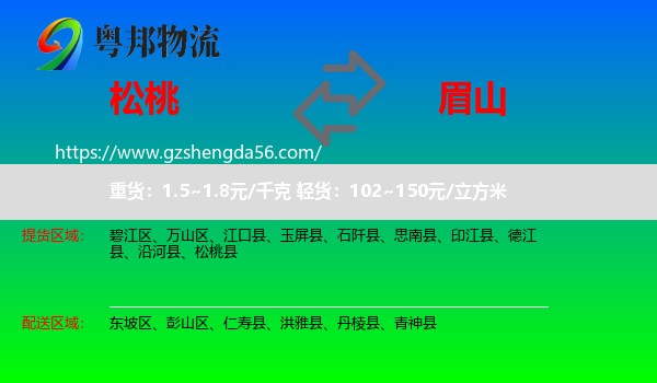 松桃县到眉山物流专线