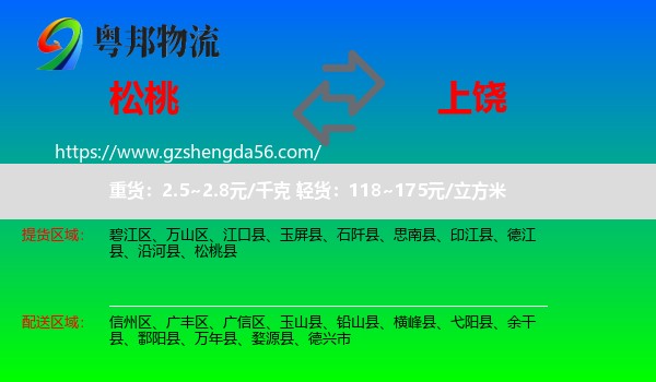 松桃县到上饶物流专线