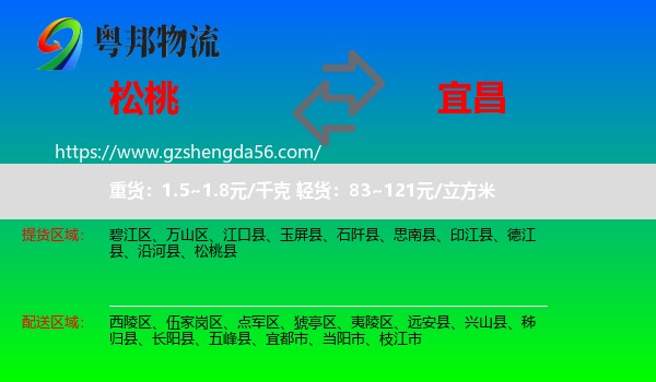松桃县到宜昌物流专线