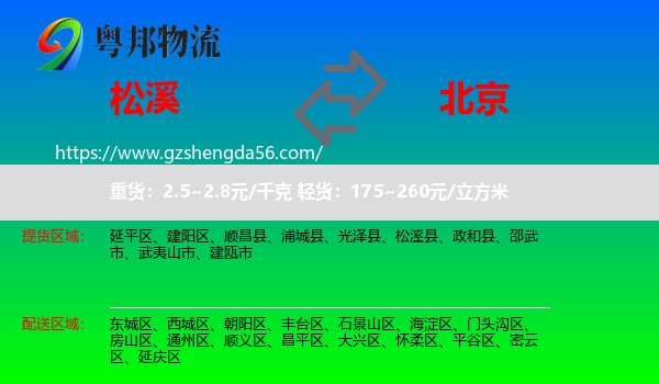 松溪县到北京专线