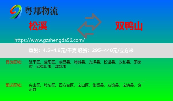 松溪县到双鸭山物流专线