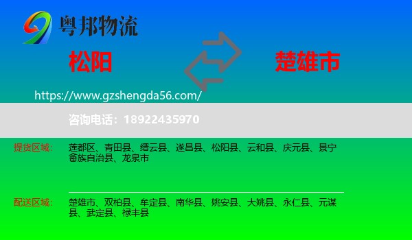 松阳县到楚雄市物流专线