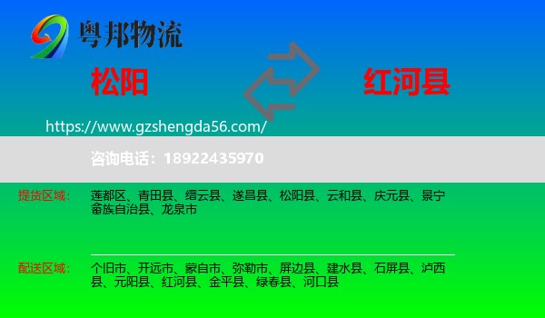 松阳县到红河县物流专线