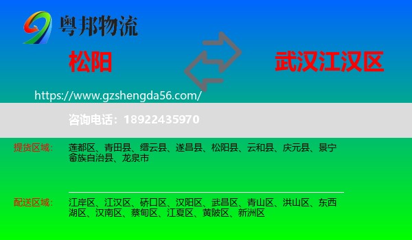 松阳县到江汉区物流专线