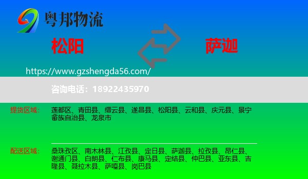 松阳县到萨迦县物流专线