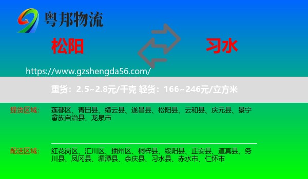 松阳县到习水县物流专线