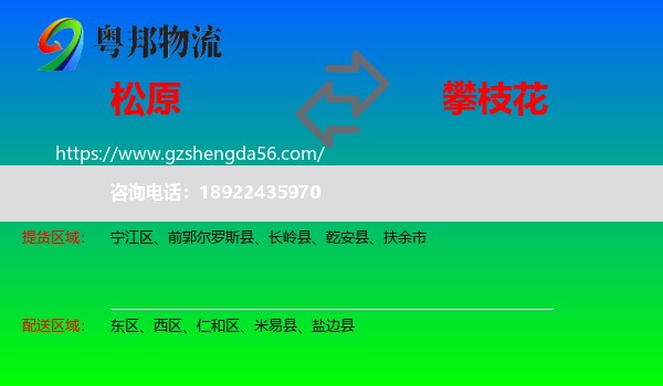 松原到攀枝花物流专线