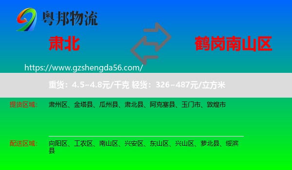 肃北县到南山区物流专线