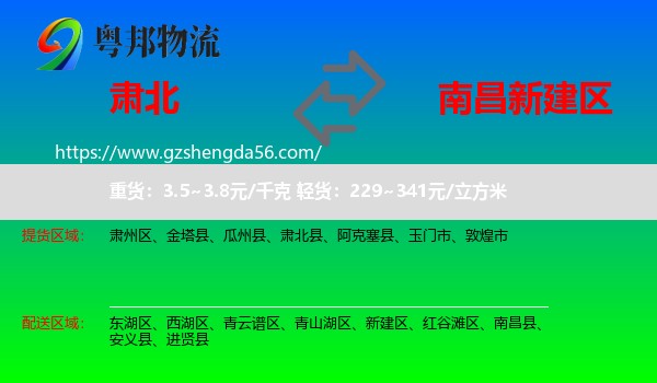 肃北县到新建区物流专线