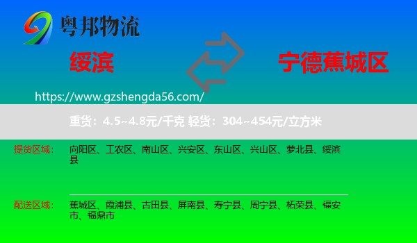 绥滨县到蕉城区物流专线