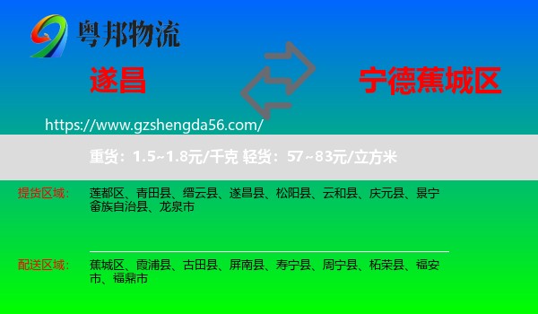 遂昌县到蕉城区物流专线