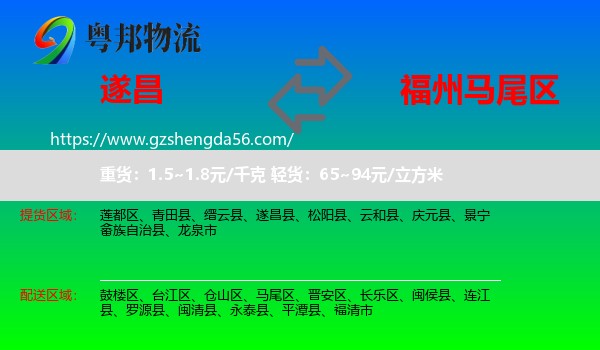 遂昌县到马尾区物流专线