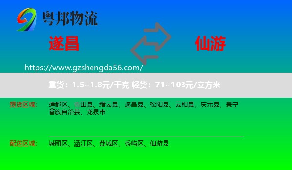 遂昌县到仙游县物流专线