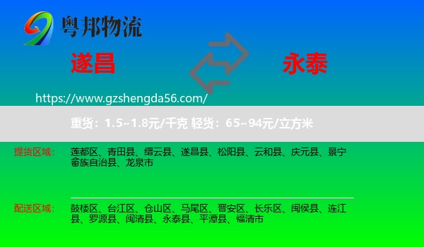 遂昌县到永泰县物流专线