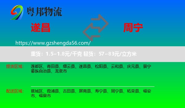 遂昌县到周宁县物流专线